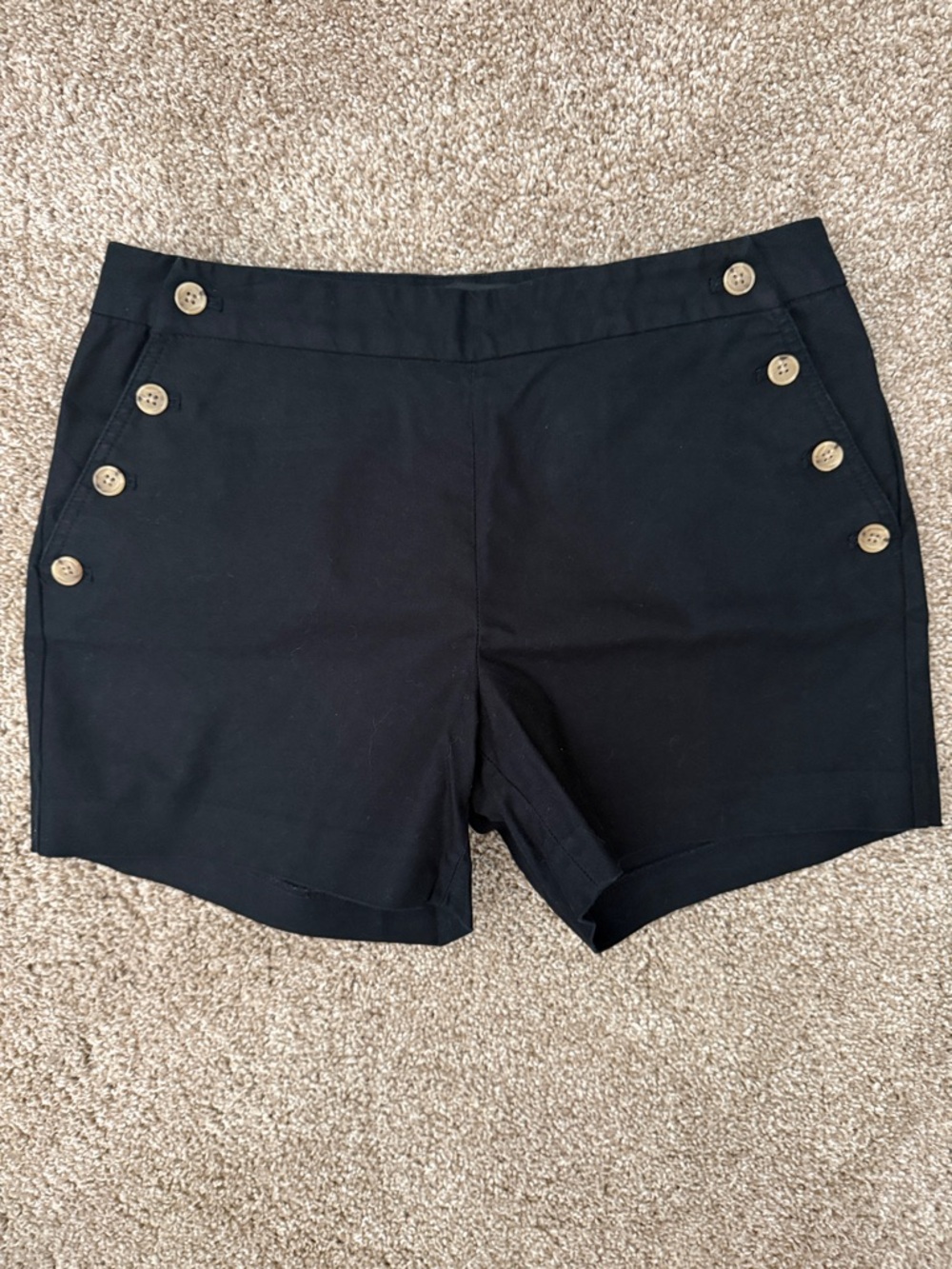 Banana Republic Black High-Rise Button Sailor Shorts